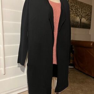 INC International Concepts Black Open-Front Cardigan
